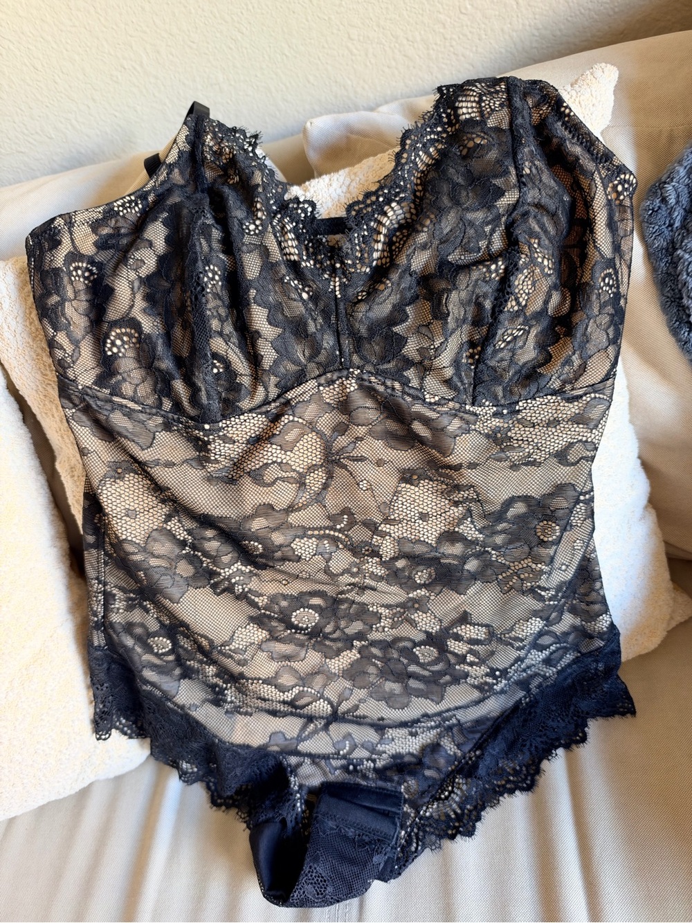 Women's Black Lace Bodysuit